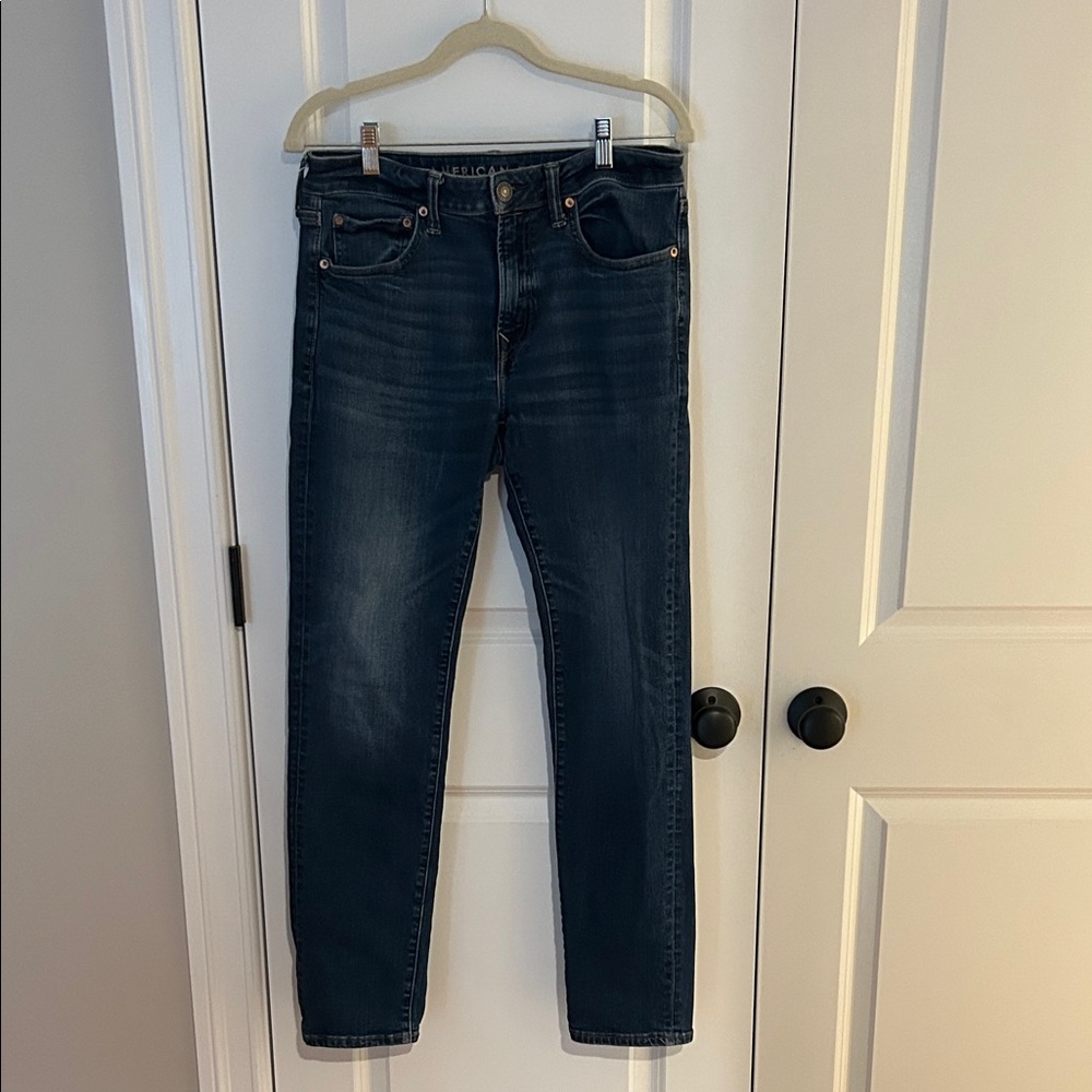 American Eagle Outfitters Dark Blue Slim Straight Jeans 32 32